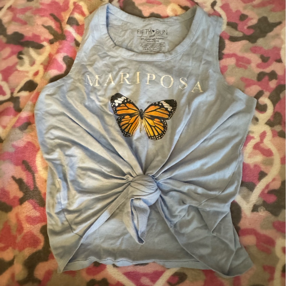 Blue Butterfly tank top